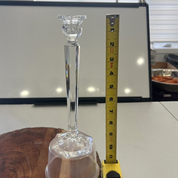 Pair of Handmade Geometric Cut Bohemian Crystal Candle Holders! - Picture 2 of 16